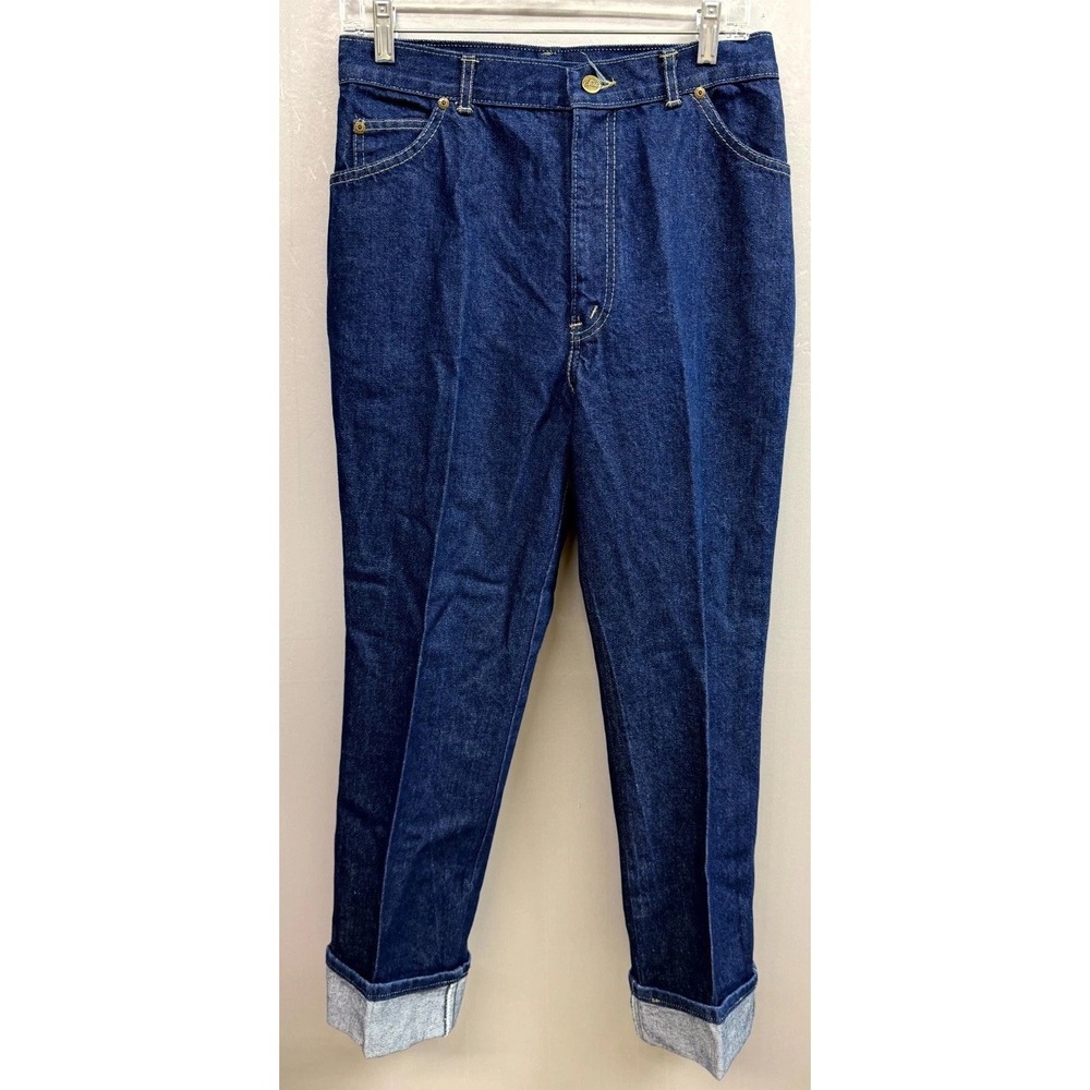 Vintage Chic Jeans Womens 15/16 Blue Denim High Waist Dark Wash Straight Leg